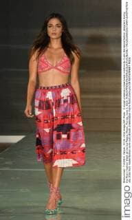 A model presents a beachwear creation by Custo Barcelona fashion designers during the Miami Fashion Week at the Ice Palace, Miami, Florida, June 3, 2016.  MIA20160603310 GARYxIxROTHSTEIN