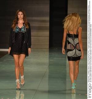 A model presents a beachwear creation by Custo Barcelona fashion designers during the Miami Fashion Week at the Ice Palace, Miami, Florida, June 3, 2016.  MIA20160603311 GARYxIxROTHSTEIN