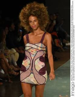 A model presents a beachwear creation by Custo Barcelona fashion designers during the Miami Fashion Week at the Ice Palace, Miami, Florida, June 3, 2016.  MIA20160603309 GARYxIxROTHSTEIN