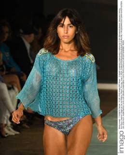 A model presents a beachwear creation by Custo Barcelona fashion designers during the Miami Fashion Week at the Ice Palace, Miami, Florida, June 3, 2016.  MIA20160603316 GARYxIxROTHSTEIN