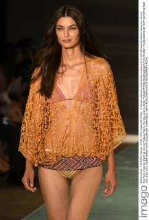 A model presents a beachwear creation by Custo Barcelona fashion designers during the Miami Fashion Week at the Ice Palace, Miami, Florida, June 3, 2016.  MIA20160603319 GARYxIxROTHSTEIN