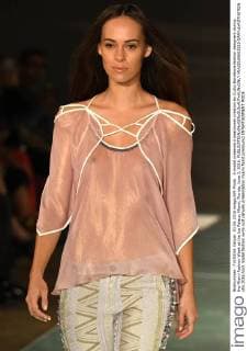 A model presents a beachwear creation by Custo Barcelona fashion designers during the Miami Fashion Week at the Ice Palace, Miami, Florida, June 3, 2016.  MIA20160603320 GARYxIxROTHSTEIN