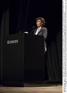 RIO DE JANEIRO, Brazil - 01 06 2016: CARGO TRANSMISSION CEREMONY IN BNDES - Maria Silvia Bastos Marques, president of the bank, in charge of broadcast ceremony at the BNDES (National Bank for Economic and Social Development) at the Teatro Arino Ramos Ferreira, in downtown.  CelsoxPupo