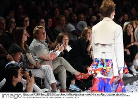 the 28th edition of the graduation fashion show Show 16 with the creations of the students of the fashion department of La Cambre school of visual arts, Saturday 04 June 2016, in Brussels.  ERICxLALMAND 04865502