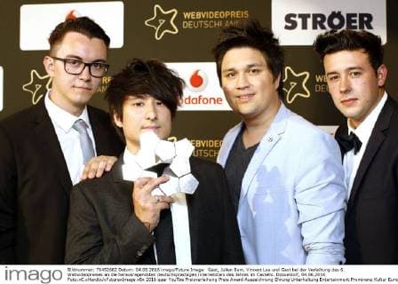 Gast, Julien Bam, Vincent Lee und Gast bei der Verleihung des 6. Webvideopreises an die herausragendsten deutschsprachigen Internetstars des Jahres im Castello. Düsseldorf, 04.06.2016 Foto:xC.xHardtx xFuturexImage