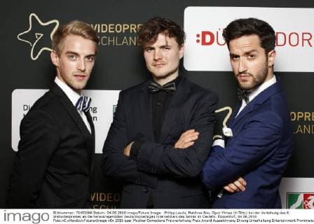 Philipp Laude, Matthias Roo, Oguz Yilmaz (Y-Titty) bei der Verleihung des 6. Webvideopreises an die herausragendsten deutschsprachigen Internetstars des Jahres im Castello. Düsseldorf, 04.06.2016 Foto:xC.xHardtx xFuturexImage