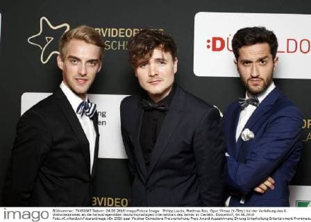 Philipp Laude, Matthias Roo, Oguz Yilmaz (Y-Titty) bei der Verleihung des 6. Webvideopreises an die herausragendsten deutschsprachigen Internetstars des Jahres im Castello. Düsseldorf, 04.06.2016 Foto:xC.xHardtx xFuturexImage