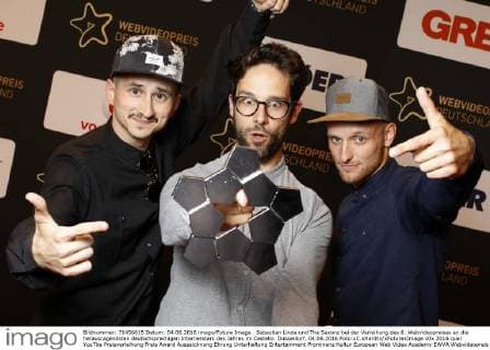 Sebastian Linda und The Saxonz bei der Verleihung des 6. Webvideopreises an die herausragendsten deutschsprachigen Internetstars des Jahres im Castello. Düsseldorf, 04.06.2016 Foto:xC.xHardtx xFuturexImage