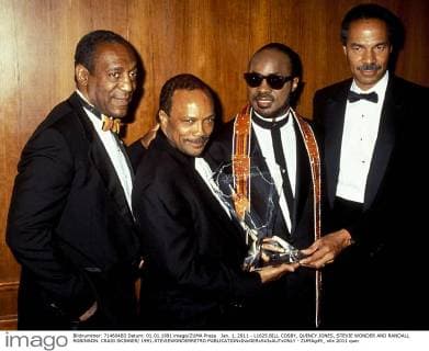 Jan. 1, 2011 - L1625.BILL COSBY, QUINCY JONES, STEVIE WONDER AND RANDALL ROBINSON. CRAIG SKINNER 1991.STEVIEWONDERRETRO - ZUMAg49_