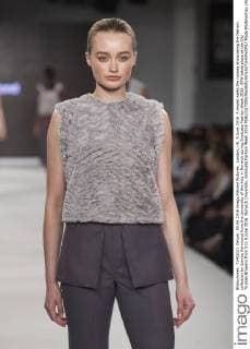 London, UK. 5 June 2016. A model walks the runway showcasing the fashion collection by Joanna Hammond from the University of the Arts in Norwich during Graduate Fashion Week 2016. GFW takes place at the Old Truman Brewery from 5 to 8 June 2016. Norwich University, Graduate Fashion Week 2016 