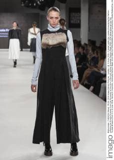 London, UK. 5 June 2016. A model walks the runway showcasing the fashion collection by Amelia Foreman from the University of the Arts in Norwich during Graduate Fashion Week 2016. GFW takes place at the Old Truman Brewery from 5 to 8 June 2016. Norwich University, Graduate Fashion Week 2016 