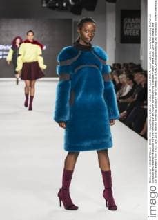 London, UK. 5 June 2016. A model walks the runway showcasing the fashion collection by Christina Mitropoulou from the University of the Arts in Norwich during Graduate Fashion Week 2016. GFW takes place at the Old Truman Brewery from 5 to 8 June 2016. Norwich University, Graduate Fashion Week 2016 
