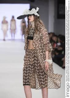 London, UK. 5 June 2016. A model walks the runway showcasing the fashion collection by Nadia Sultana from UEL (University of East London) during Graduate Fashion Week 2016. GFW takes place at the Old Truman Brewery from 5 to 8 June 2016. University of East London, Graduate Fashion Week 2016 