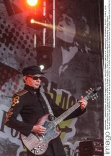 Music for Freedom Festival in St. Petersburg ST PETERSBURG, RUSSIA - JUNE 5, 2016: Piknik vocalist Edmund Shklyarsky performs at the Our People in the City, Music of Freedom rock festival in St Petersburg s Palace Square. The event marks the 35th birthday of the rock group Leningrad and the 15th birthday of the Nashe Radio St Petersburg radio station. Sergei Konkov TASS  TS025996
