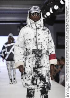 London, UK. 5 June 2016. A model walks the runway showcasing the fashion collection by Samuel Beaumont-Perkins from Northumbria University during Graduate Fashion Week 2016. GFW takes place at the Old Truman Brewery from 5 to 8 June 2016. Northumbria University, Graduate Fashion Week 2016 