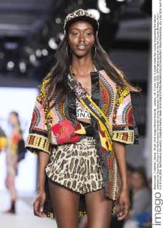 London, UK. 5 June 2016. A model walks the runway showcasing the fashion collection by Courtney Simon from Northumbria University during Graduate Fashion Week 2016. GFW takes place at the Old Truman Brewery from 5 to 8 June 2016. Northumbria University, Graduate Fashion Week 2016 