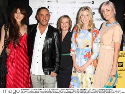 English model Amber Le Bon, Betty Bachz, and Donna Air attending the Istituto Marangoni graduate fashion show, held at East London s Old Truman Brewery. JUNE 5th 2016 MES 161710  MESx161710
