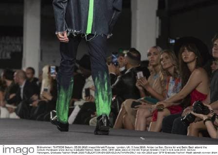 London, UK. 5 June 2016. Amber Le Bon, Donna Air and Betty Bach attend the Istituto Marangoni show during Graduate Fashion Week 2016. GFW takes place at the Old Truman Brewery from 5 to 8 June 2016. Istituto Marangoni, Graduate Fashion Week 2016 