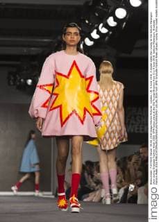 London, UK. 5 June 2016. A model walks the runway at the Istituto Marangoni show during Graduate Fashion Week 2016. GFW takes place at the Old Truman Brewery from 5 to 8 June 2016. Istituto Marangoni, Graduate Fashion Week 2016 