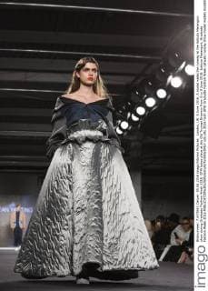 London, UK. 5 June 2016. A model walks the runway at the Istituto Marangoni show during Graduate Fashion Week 2016. GFW takes place at the Old Truman Brewery from 5 to 8 June 2016. Istituto Marangoni, Graduate Fashion Week 2016 