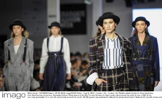 June 5, 2016 - London, UK - London, UK. Models present looks by Dora Nachilima, from Northumbria University. Graduate Fashion Week opens at the Old Truman Brewery in East London showcasing the work of over 1,000 of the very best graduates from over 40 universities around the world. 30,000 guests are expected to attend the annual event which features 22 catwalk shows and more. London UK  - ZUMAl94_
