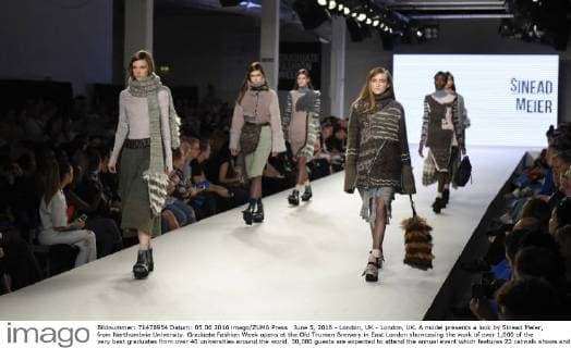 June 5, 2016 - London, UK - London, UK. A model presents a look by Sinead Meier, from Northumbria University. Graduate Fashion Week opens at the Old Truman Brewery in East London showcasing the work of over 1,000 of the very best graduates from over 40 universities around the world. 30,000 guests are expected to attend the annual event which features 22 catwalk shows and more. London UK  - ZUMAl94_