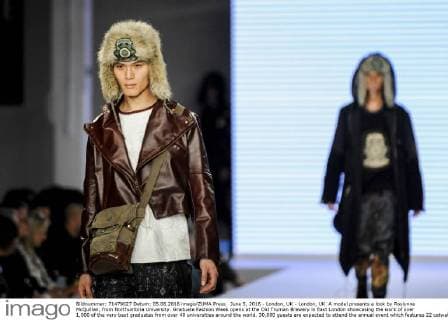June 5, 2016 - London, UK - London, UK. A model presents a look by Roslynne McQuillan, from Northumbria University. Graduate Fashion Week opens at the Old Truman Brewery in East London showcasing the work of over 1,000 of the very best graduates from over 40 universities around the world. 30,000 guests are expected to attend the annual event which features 22 catwalk shows and more. London UK  - ZUMAl94_
