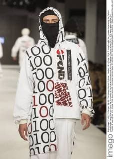 London, UK. 6 June 2016. A model walks the runway showcasing the fashion collection by Luke Wharton from the University of the Arts at Bournemouth during Graduate Fashion Week 2016. GFW takes place at the Old Truman Brewery from 5 to 8 June 2016. Bournemouth, Graduate Fashion Week 2016 