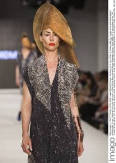 London, UK. 6 June 2016. A model walks the runway showcasing the fashion collection by Amber Maidment from the University of the Arts at Bournemouth during Graduate Fashion Week 2016. GFW takes place at the Old Truman Brewery from 5 to 8 June 2016. Bournemouth, Graduate Fashion Week 2016 