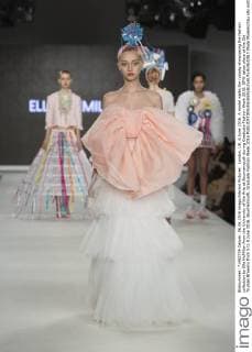 London, UK. 6 June 2016. A model walks the runway showcasing the fashion collection by Ella McMillan from the University of the Arts at Bournemouth during Graduate Fashion Week 2016. GFW takes place at the Old Truman Brewery from 5 to 8 June 2016. Bournemouth, Graduate Fashion Week 2016 