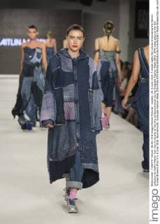 London, UK. 6 June 2016. A model walks the runway showcasing the fashion collection by Caitlin Martin from the University of the Arts at Bournemouth during Graduate Fashion Week 2016. GFW takes place at the Old Truman Brewery from 5 to 8 June 2016. Bournemouth, Graduate Fashion Week 2016 