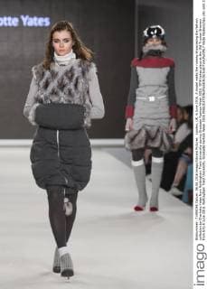 London, UK. 6 June 2016. A model walks the runway showcasing the fashion collection by Charlotte Yates from Nottingham Trent University during Graduate Fashion Week 2016. GFW takes place at the Old Truman Brewery from 5 to 8 June 2016. Nottingham Trent University, Graduate Fashion Week 2016 