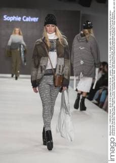 London, UK. 6 June 2016. A model walks the runway showcasing the fashion collection by Sophie Calver from Nottingham Trent University during Graduate Fashion Week 2016. GFW takes place at the Old Truman Brewery from 5 to 8 June 2016. Nottingham Trent University, Graduate Fashion Week 2016 