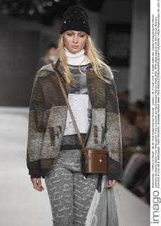 London, UK. 6 June 2016. A model walks the runway showcasing the fashion collection by Sophie Calver from Nottingham Trent University during Graduate Fashion Week 2016. GFW takes place at the Old Truman Brewery from 5 to 8 June 2016. Nottingham Trent University, Graduate Fashion Week 2016 