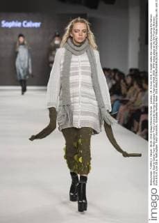 London, UK. 6 June 2016. A model walks the runway showcasing the fashion collection by Sophie Calver from Nottingham Trent University during Graduate Fashion Week 2016. GFW takes place at the Old Truman Brewery from 5 to 8 June 2016. Nottingham Trent University, Graduate Fashion Week 2016 