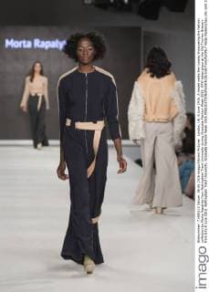 London, UK. 6 June 2016. A model walks the runway showcasing the fashion collection by Morta Rapalyte from Nottingham Trent University during Graduate Fashion Week 2016. GFW takes place at the Old Truman Brewery from 5 to 8 June 2016. Nottingham Trent University, Graduate Fashion Week 2016 