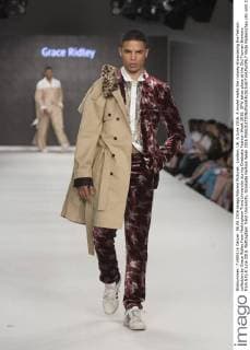London, UK. 6 June 2016. A model walks the runway showcasing the fashion collection by Grace Ridley from Nottingham Trent University during Graduate Fashion Week 2016. GFW takes place at the Old Truman Brewery from 5 to 8 June 2016. Nottingham Trent University, Graduate Fashion Week 2016 