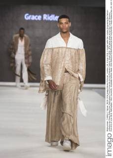 London, UK. 6 June 2016. A model walks the runway showcasing the fashion collection by Grace Ridley from Nottingham Trent University during Graduate Fashion Week 2016. GFW takes place at the Old Truman Brewery from 5 to 8 June 2016. Nottingham Trent University, Graduate Fashion Week 2016 