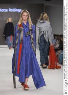 London, UK. 6 June 2016. A model walks the runway showcasing the fashion collection by Charlotte Rollings from Nottingham Trent University during Graduate Fashion Week 2016. GFW takes place at the Old Truman Brewery from 5 to 8 June 2016. Nottingham Trent University, Graduate Fashion Week 2016 