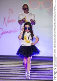 Jordi Rebellon and his daughter during the fashion show By Nerea Garmendia of his 2nd Anniversay at COAM in Madrid. June 06. 2016.  (201606006132)