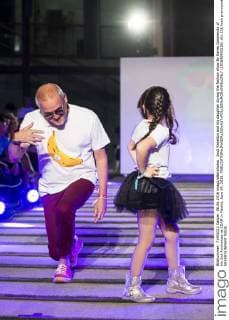 Jordi Rebellon and his daughter during the fashion show By Nerea Garmendia of his 2nd Anniversay at COAM in Madrid. June 06. 2016.  (201606006136)