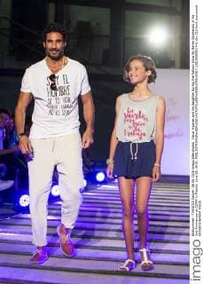 Oscar Higares and his daughter during the fashion show By Nerea Garmendia of his 2nd Anniversay at COAM in Madrid. June 06. 2016.  (201606006144)