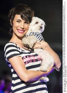 Nerea Garmendia and his Dog during the fashion show By Nerea Garmendia of his 2nd Anniversay at COAM in Madrid. June 06. 2016.  (201606006162)
