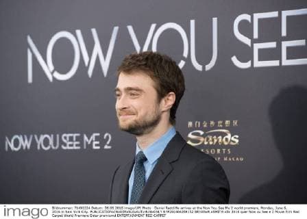 Daniel Radcliffe arrives at the Now You See Me 2 world premiere, Monday, June 6, 2016 in New York City.  NYP201604269152 BRYANxR.xSMITH