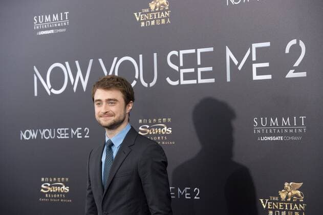Daniel Radcliffe arrives at the Now You See Me 2 world premiere, Monday, June 6, 2016 in New York City.  NYP201604269153 BRYANxR.xSMITH