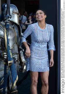 Cast member Paula Patton attends the premiere of the fantasy motion picture Warcraft at the TCL Chinese Theatre in the Hollywood section of Los Angeles on June 6, 2016. Storyline: The peaceful realm of Azeroth stands on the brink of war as its civilization faces a fearsome race of invaders: orc warriors fleeing their dying home to colonize another. As a portal opens to connect the two worlds, one army faces destruction and the other faces extinction.  LAP2016060606 JIMxRUYMEN