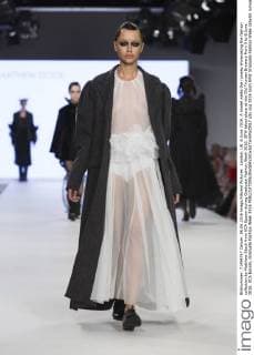 London, UK. 6 June 2016. A model walks the runway showcasing the fashion collection by Matthew Stock from UCA Epsom during Graduate Fashion Week 2016. GFW takes place at the Old Truman Brewery from 5 to 8 June 2016. UCA Epsom, Graduate Fashion Week 2016 