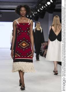 London, UK. 6 June 2016. A model walks the runway showcasing the fashion collection by Alketa Repaj from UCA Epsom during Graduate Fashion Week 2016. GFW takes place at the Old Truman Brewery from 5 to 8 June 2016. UCA Epsom, Graduate Fashion Week 2016 