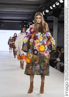 London, UK. 6 June 2016. A model walks the runway showcasing the fashion collection by Anita Atoubi from UCA Epsom during Graduate Fashion Week 2016. GFW takes place at the Old Truman Brewery from 5 to 8 June 2016. UCA Epsom, Graduate Fashion Week 2016 