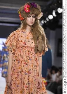 London, UK. 6 June 2016. A model walks the runway showcasing the fashion collection by Anita Atoubi from UCA Epsom during Graduate Fashion Week 2016. GFW takes place at the Old Truman Brewery from 5 to 8 June 2016. UCA Epsom, Graduate Fashion Week 2016 